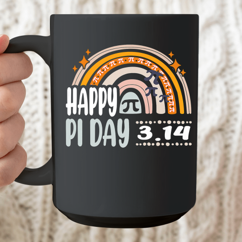 Happy Pi Day Mathematic Math Teacher Gift Leopard Rainbow Ceramic Mug 15oz