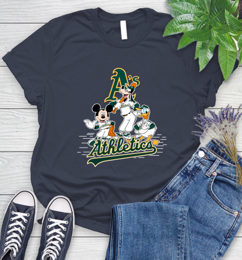 MLB Oakland Athletics Mickey Mouse Donald Duck Goofy Baseball T Shirt Women's T-Shirt 14