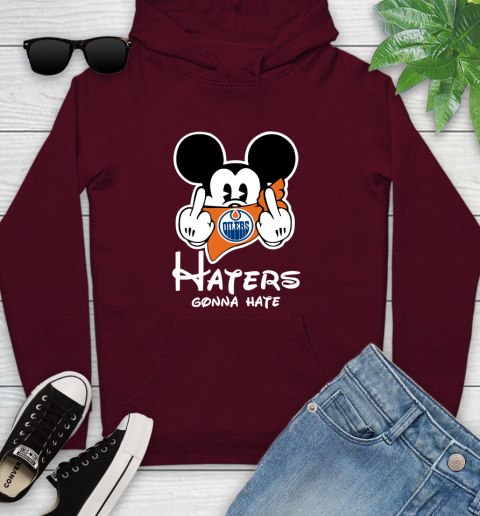 NHL Edmonton Oilers Haters Gonna Hate Mickey Mouse Disney Hockey T Shirt Youth Hoodie 7