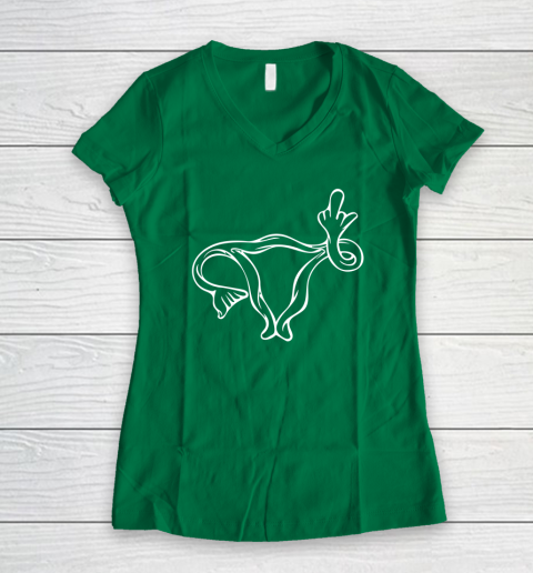 Middle Finger Uterus Women's V-Neck T-Shirt 3