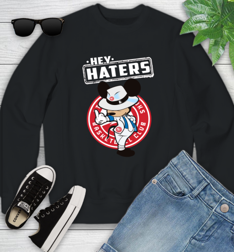NBA Hey Haters Mickey Basketball Sports Atlanta Hawks Youth Sweatshirt