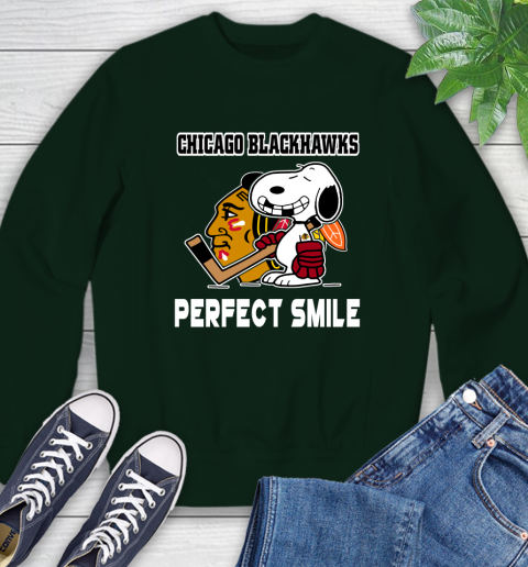 NHL Chicago Blackhawks Snoopy Perfect Smile The Peanuts Movie Hockey T Shirt Sweatshirt 12