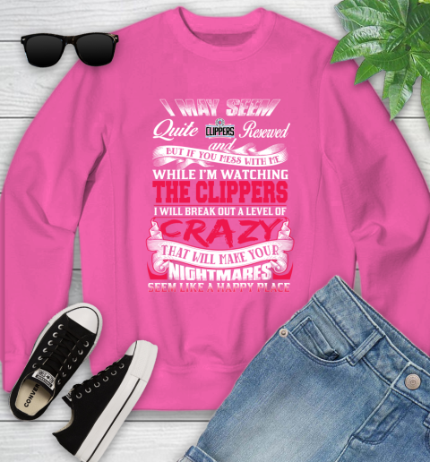 LA Clippers NBA Basketball Don't Mess With Me While I'm Watching My Team Youth Sweatshirt 7 LA Clippers NBA Basketball Don't Mess With Me While I'm Watching My Team Youth Sweatshirt - Image 7