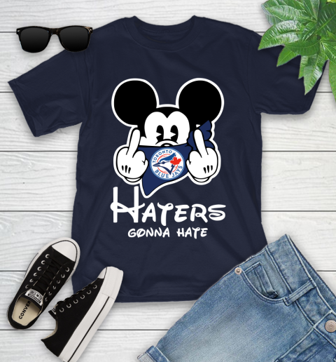 MLB Toronto Blue Jays Haters Gonna Hate Mickey Mouse Disney Baseball T Shirt_000 Youth T-Shirt 2
