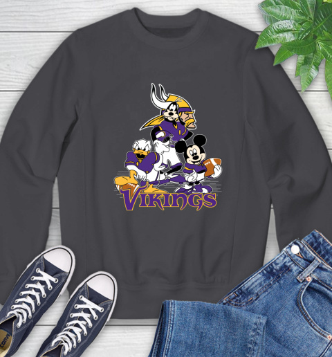 NFL Minnesota Vikings Mickey Mouse Donald Duck Goofy Football Shirt Sweatshirt 6