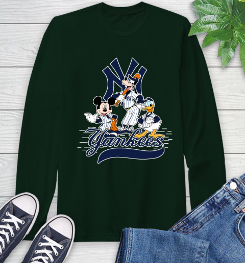 MLB New York Yankees Mickey Mouse Donald Duck Goofy Baseball T Shirt Long Sleeve T-Shirt 7