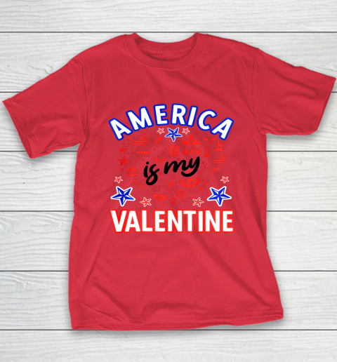 America is My Valentine Proud American Heart USA Youth T-Shirt 16