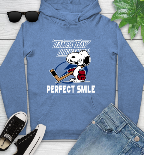 NHL Tampa Bay Lightning Snoopy Perfect Smile The Peanuts Movie Hockey T Shirt Youth Hoodie 13