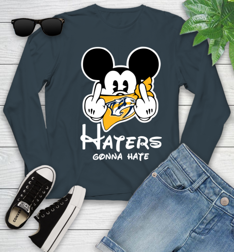 NHL New Jersey Devils Haters Gonna Hate Mickey Mouse Disney Hockey T Shirt Youth Long Sleeve 9
