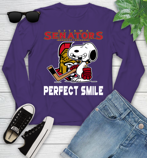 NHL New York Rangers Snoopy Perfect Smile The Peanuts Movie Hockey T Shirt Youth Long Sleeve 4