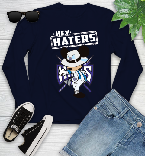 NBA Hey Haters Mickey Basketball Sports Sacramento Kings Youth Long Sleeve 2