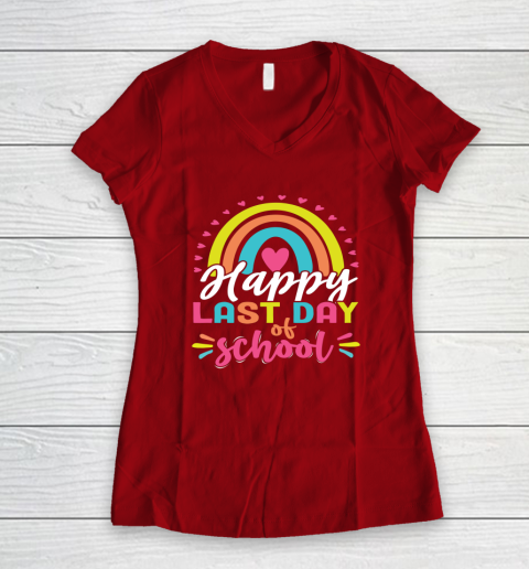 Happy Last Day of School Teacher Student Graduation Women's V-Neck T-Shirt 6