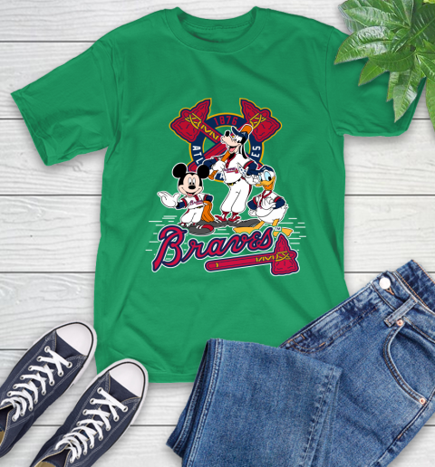 MLB Atlanta Braves Mickey Mouse Donald Duck Goofy Baseball T Shirt T-Shirt 7