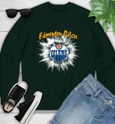 Edmonton Oilers NHL Hockey Adoring Fan Rip Sports Youth Sweatshirt 9
