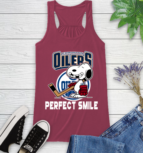 NHL Detroit Red Wings Snoopy Perfect Smile The Peanuts Movie Hockey T Shirt Racerback Tank 7