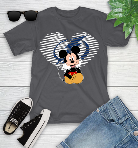 NHL Tampa Bay Lightning The Heart Mickey Mouse Disney Hockey Youth T-Shirt 6