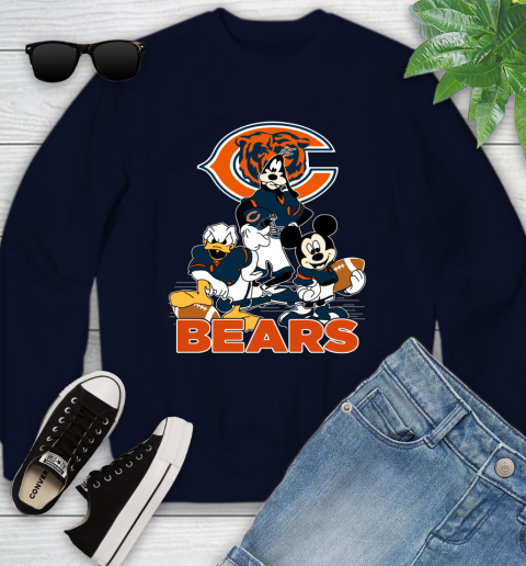 NFL Chicago Bears Mickey Mouse Donald Duck Goofy Football Shirt Youth Sweatshirt 2