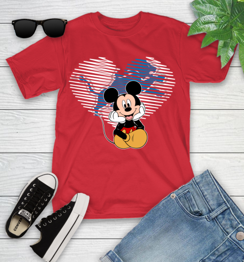 NFL Detroit Lions The Heart Mickey Mouse Disney Football T Shirt_000 Youth T-Shirt 13