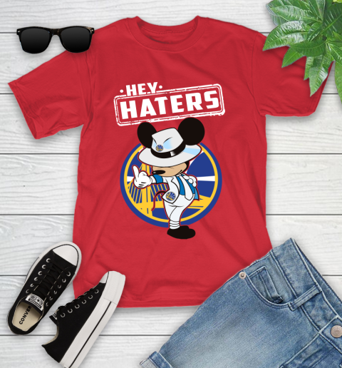 NBA Hey Haters Mickey Basketball Sports Golden State Warriors Youth T-Shirt 13