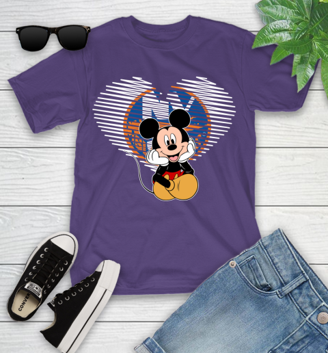 NHL New York Islanders The Heart Mickey Mouse Disney Hockey Youth T-Shirt 3