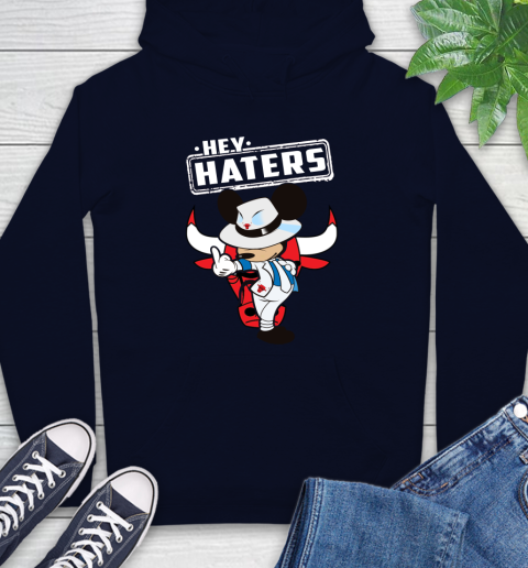 NBA Hey Haters Mickey Basketball Sports Chicago Bulls Hoodie 3