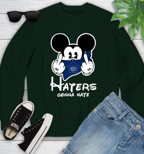 NHL Toronto Maple Leafs Haters Gonna Hate Mickey Mouse Disney Hockey T Shirt Youth Sweatshirt 9