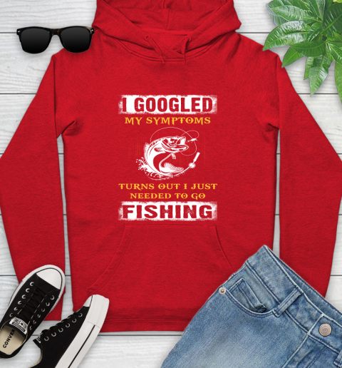 I Googled My Symptoms Turns Out I Needed To Go Fishing Youth Hoodie 12