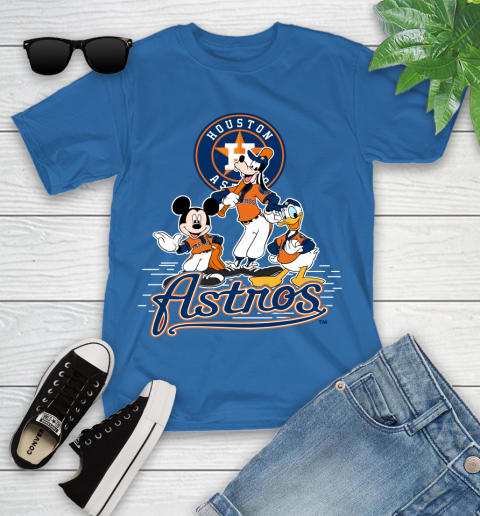MLB Houston Astros Mickey Mouse Donald Duck Goofy Baseball T Shirt Youth T-Shirt 12