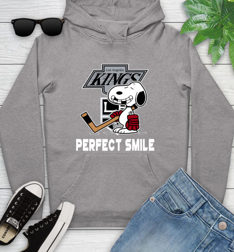 NHL Los Angeles Kings Snoopy Perfect Smile The Peanuts Movie Hockey T Shirt Youth Hoodie 6