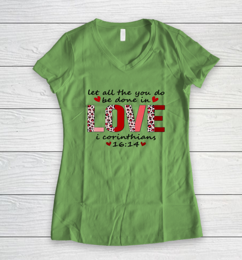 Leopard You Do Be Done In Love Christian Valentine Women's V-Neck T-Shirt 3