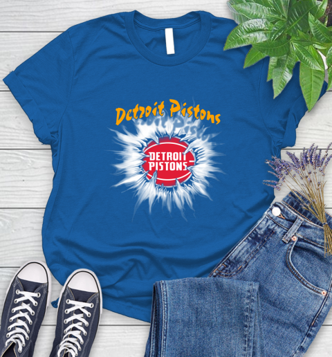 Detroit Pistons NBA Basketball Rip Sports Women's T-Shirt 12