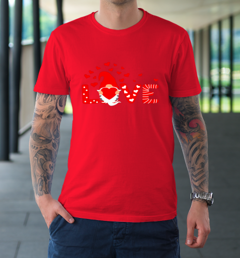 Valentine's Day LOVE Gnomies Holding Red Heart Valentine T-Shirt 8