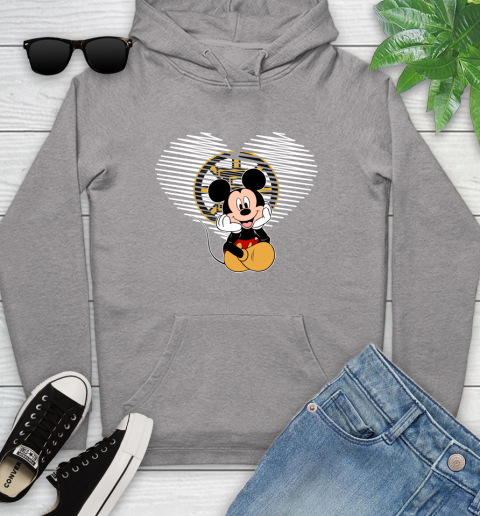 NHL Boston Bruins The Heart Mickey Mouse Disney Hockey Youth Hoodie 6