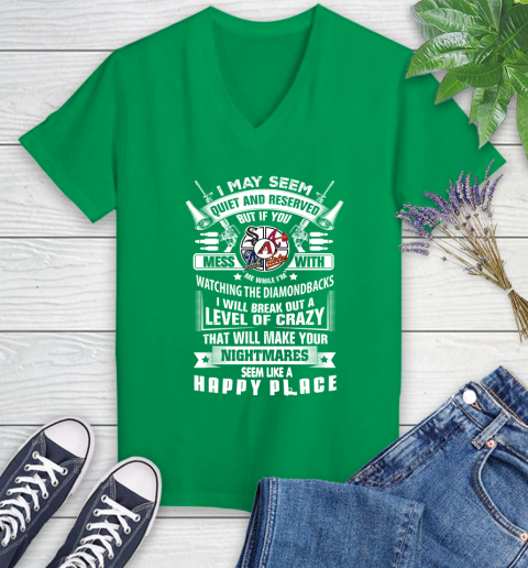 Arizona Diamondbacks MLB Baseball Don't Mess With Me While I'm Watching My Team Sports Women's V-Neck T-Shirt 5