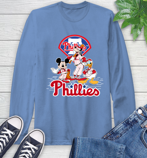 MLB Philadelphia Phillies Mickey Mouse Donald Duck Goofy Baseball T Shirt Long Sleeve T-Shirt 12