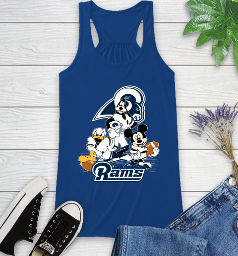 NFL Los Angeles Rams Mickey Mouse Donald Duck Goofy Football Shirt Racerback Tank 8