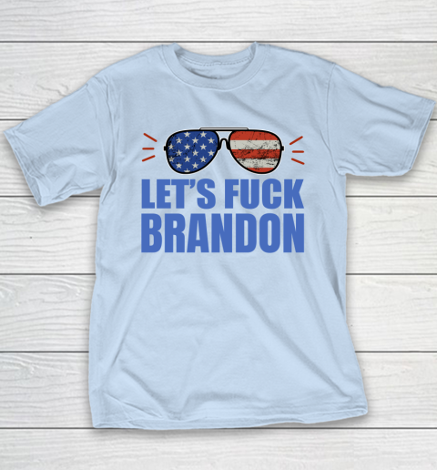 Let's Fuck Brandon US Flag Sunglasses Youth T-Shirt 5