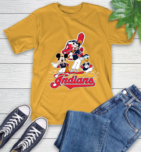 MLB Cleveland Indians Mickey Mouse Donald Duck Goofy Baseball T Shirt T-Shirt 2