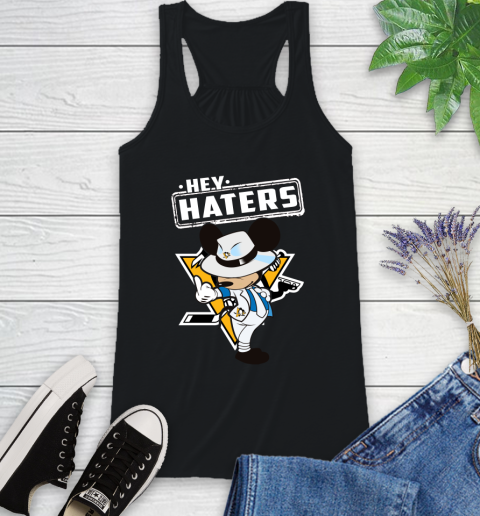 NHL Hey Haters Mickey Hockey Sports Pittsburgh Penguins Racerback Tank