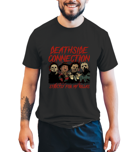 Horror Movie Characters T Shirt, Deathside Connection Tshirt, Freddy Krueger Leatherface T Shirt, Halloween Gifts