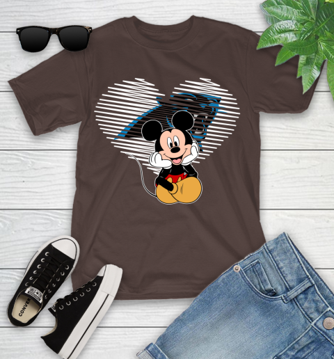 NFL Carolina Panthers The Heart Mickey Mouse Disney Football T Shirt_000 Youth T-Shirt 7