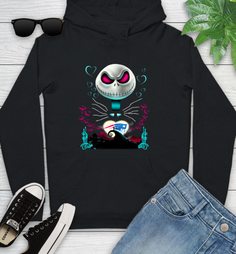 NFL New England Patriots Jack Skellington Sally The Nightmare Before Christmas Football Youth Hoodie