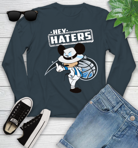 NBA Hey Haters Mickey Basketball Sports Orlando Magic Youth Long Sleeve 9