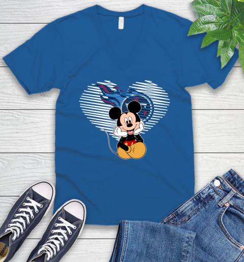 NFL Tennessee Titans The Heart Mickey Mouse Disney Football T Shirt_000 V-Neck T-Shirt 5