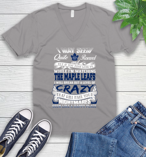 Toronto Maple Leafs NHL Hockey Don't Mess With Me While I'm Watching My Team V-Neck T-Shirt 3