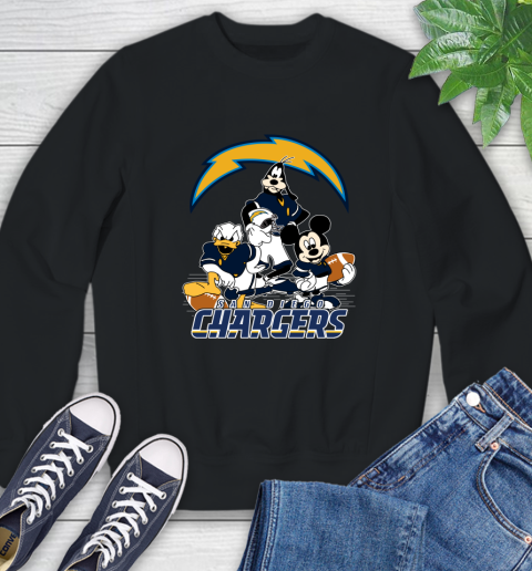 NFL San Diego Chargers Mickey Mouse Donald Duck Goofy Football Shirt Sweatshirt
