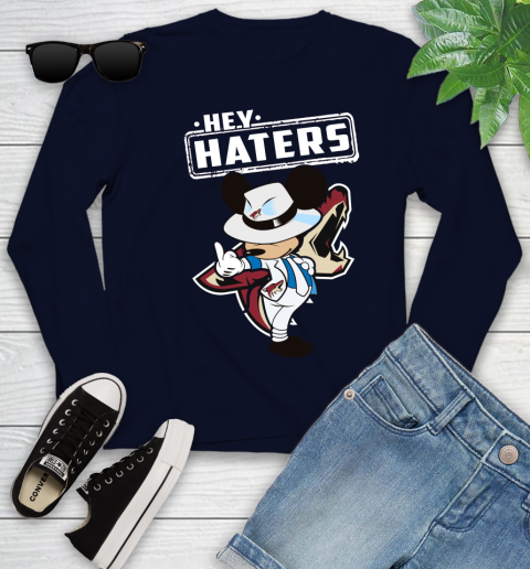 NHL Hey Haters Mickey Hockey Sports Arizona Coyotes Youth Long Sleeve 2