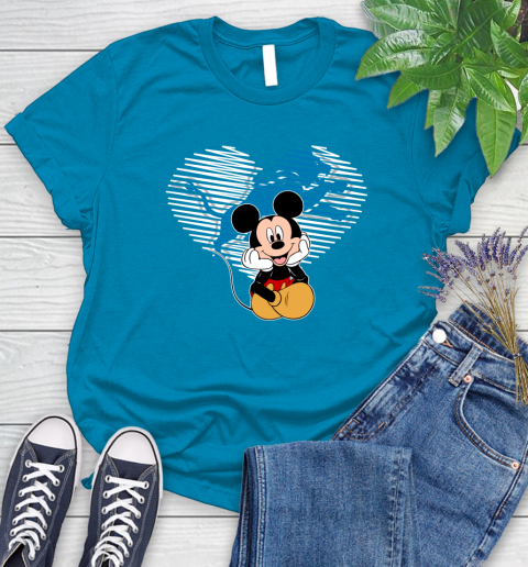 NFL Detroit Lions The Heart Mickey Mouse Disney Football T Shirt_000 Women's T-Shirt 10