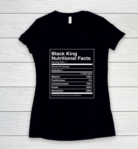 Black King Nutritional Facts Black Pride Women's V-Neck T-Shirt
