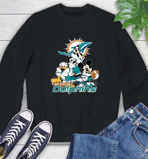 NFL Miami Dolphins Mickey Mouse Donald Duck Goofy Football Shirt Sweatshirt